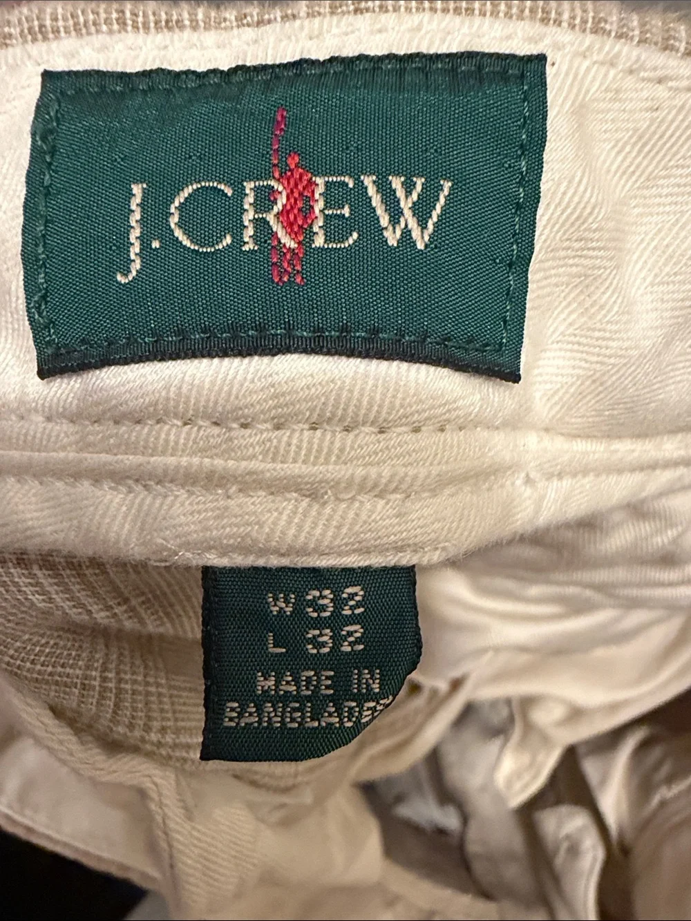 J. Crew Men's Tan Classic Fit Linen Trousers
